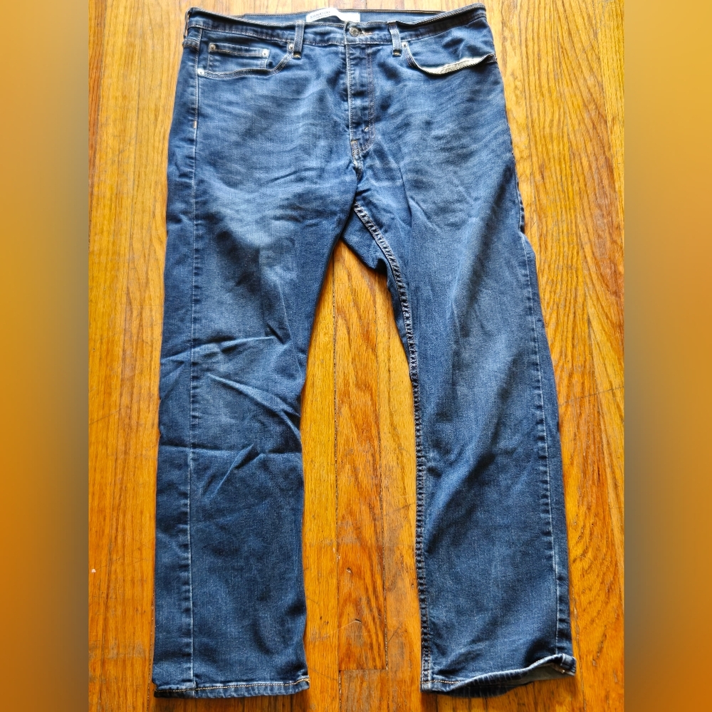 Levi Strauss Signature Men's Classic Blue Straight Jeans - Picture 1 of 5